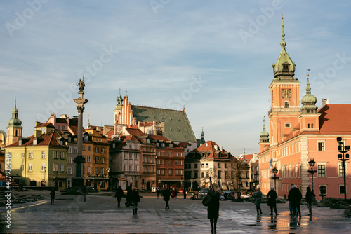 old street in old town of warsaw, city center