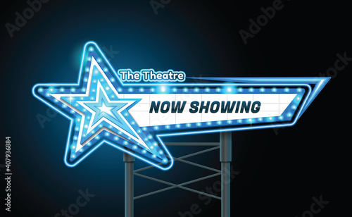 light sign billboard cinema star shape
