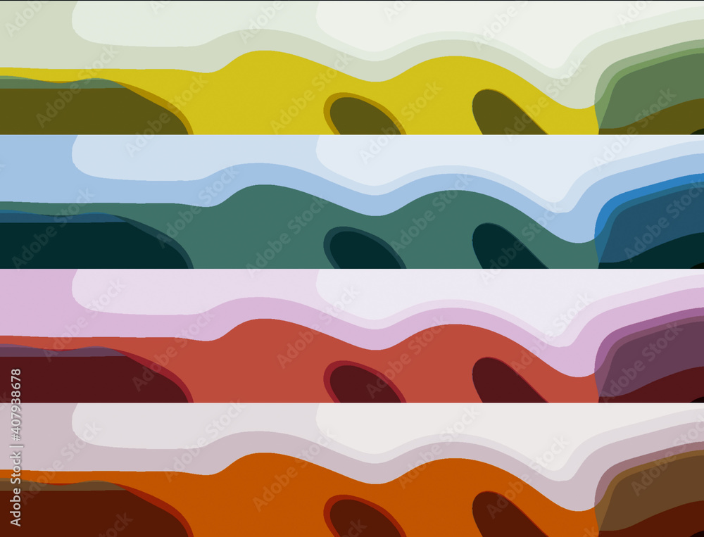 set of four banners with mountains, icons for web designing and mobile, sticky notes, valentines day greeting card abstract background, graphic design illustration wallpaper set of four banners with mountains, icons for web designing and mobile, sticky notes, valentines day greeting card abstract background, graphic design illustration wallpaper