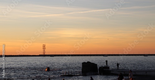 sunset over the sea