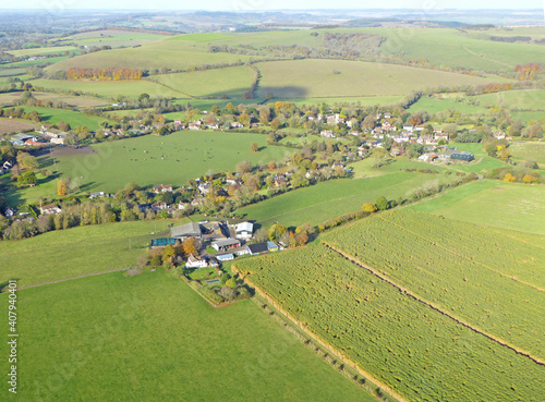 Aerial view of the fields at Monks Down in Wiltshire © Jenny Thompson
