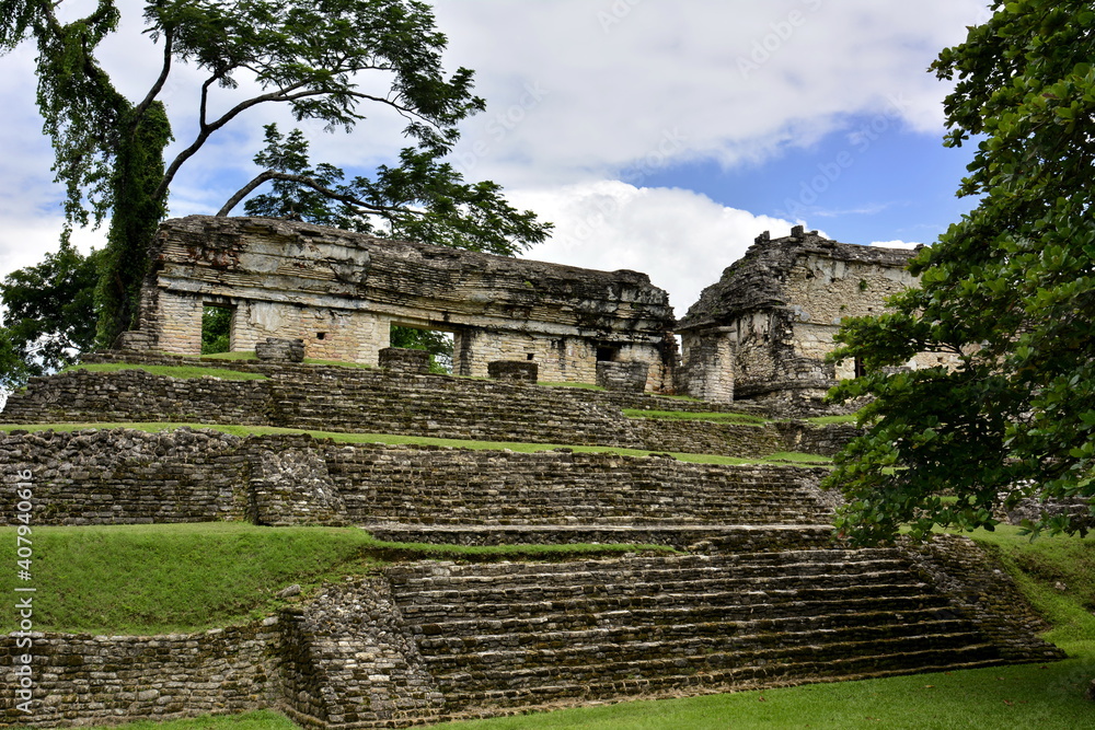 Paisajes y localizaciones de las ruinas mayas de Palenque, en el estado de Chiapas, en el sureste de Mejico