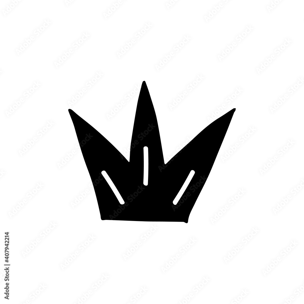 Doodle crown. hand drawn of a crown isolated on a white background. Vector illustration sticker, icon, design element Doodle crown. hand drawn of a crown isolated on a white background. Vector illustration sticker, icon, design element