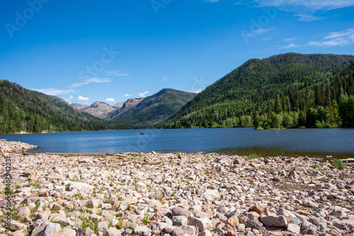 Beautiful shot of the Smith and Morehouse Reservoir near Oakley, Utah photo