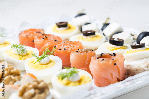 canape with smoked salmon