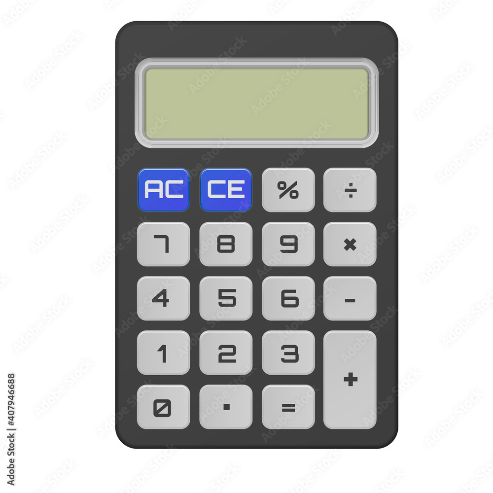 calculator template to fill with numbers 3d illustration isolated on white calculator template to fill with numbers 3d illustration isolated on white