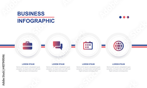 Business connection, workflow and strategy infographic presentation template