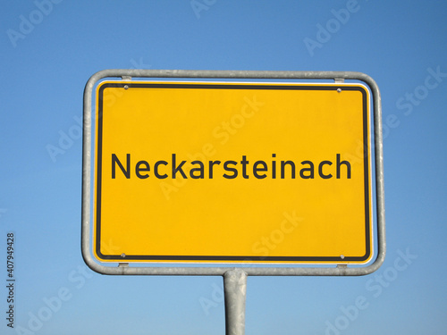 Ortsschild Neckarsteinach photo