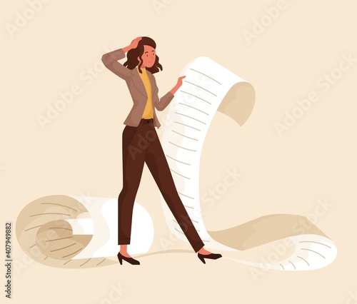 Young pretty pensive business woman