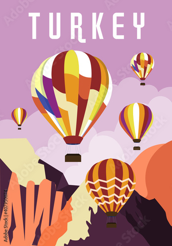 Abstract banner dedicated to travel to Turkey