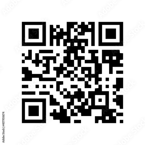 QR code sample for smartphone scanning. Qr code icon. Flat design. Stock vector illustration isolated on white background.