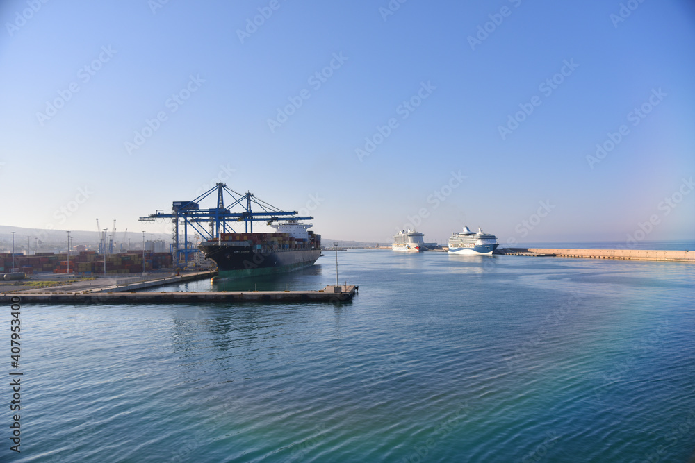 Blue Mediterranean Sea Water In Marina Port