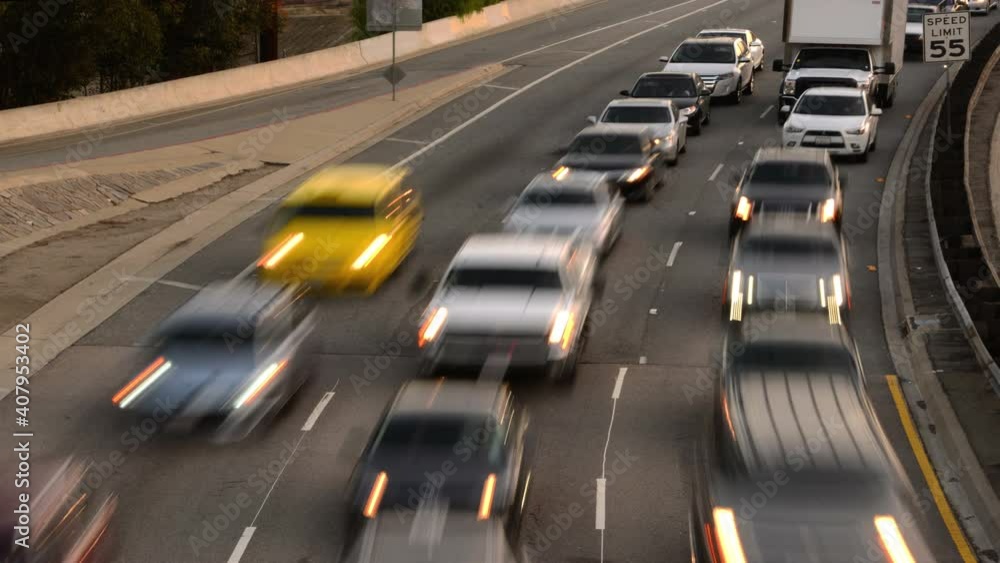 Highway Traffic Loop Time Lapse Highway Sunset Highway Traffic Loop Time Lapse Highway Sunset