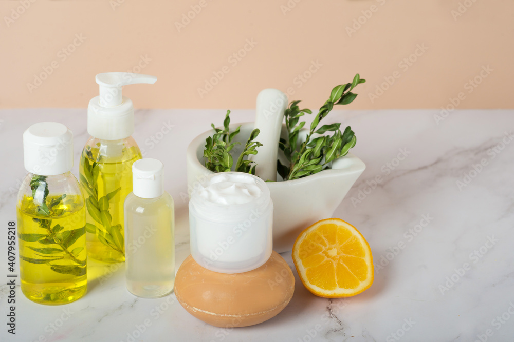 lemon oil, soap and cream