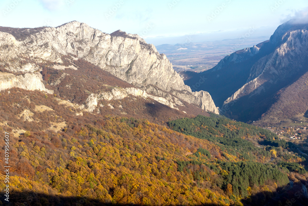 Autumn Landscape of Balkan Mountains and Vratsata pass, Bulgaria