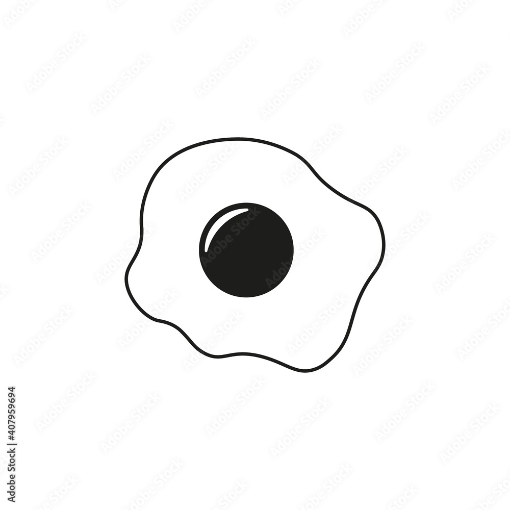 Fried egg icon isolated on white background. Vector. Fried egg icon isolated on white background. Vector.