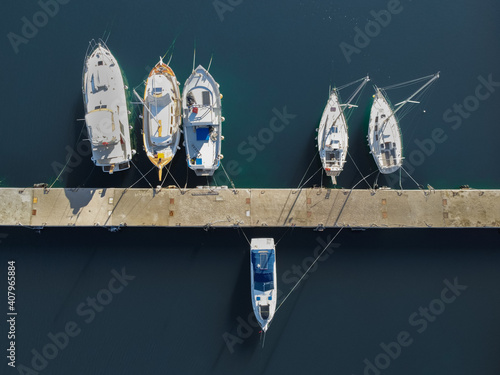Port in Chios Island from drone © NIKOS
