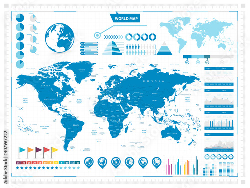 World Map and infograpchic elements