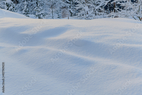 pure white untouched snow shapes - background for your concept
