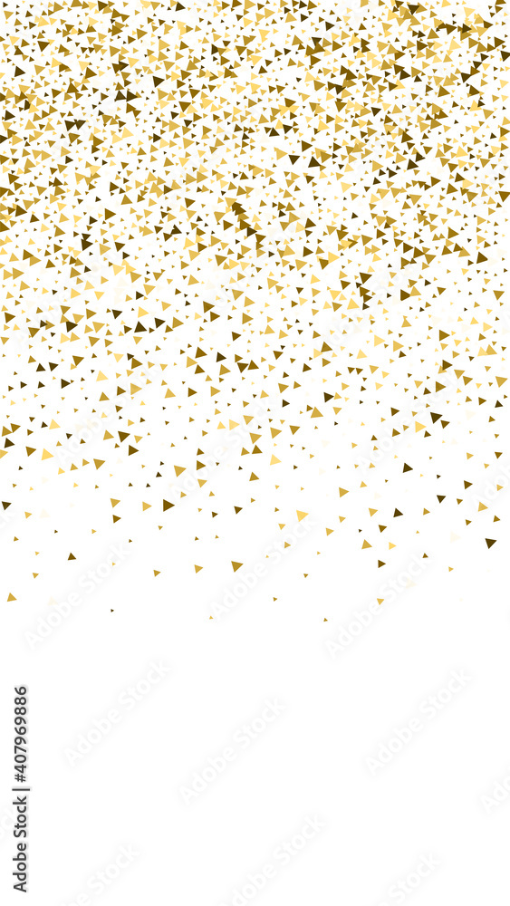 Gold triangles luxury sparkling confetti. Scattere