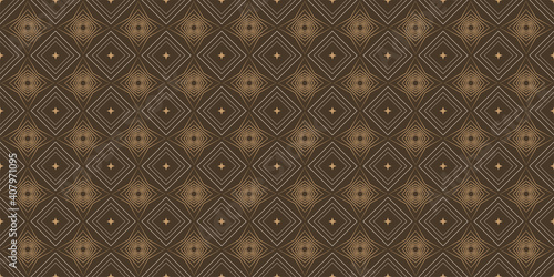 Trendy background pattern with geometric ornament. Brown shades. Seamless wallpaper texture