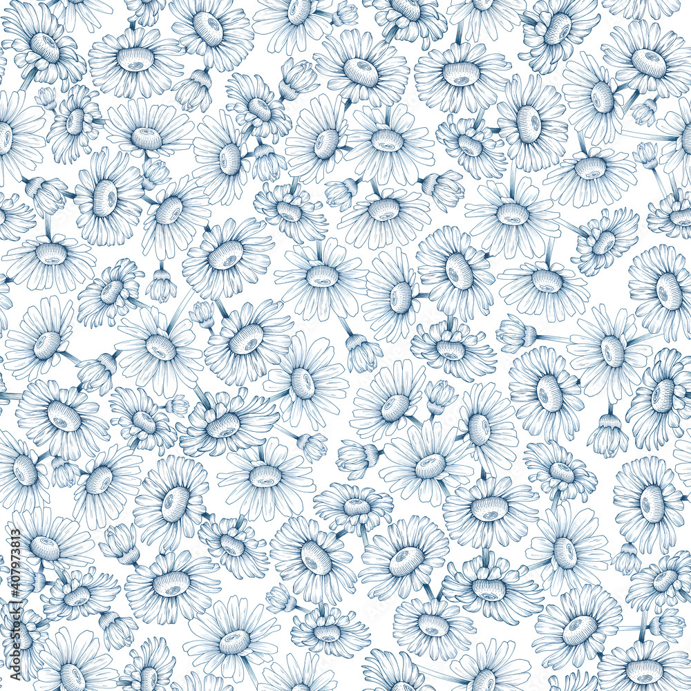 Flower Chamomile of Solar Plexus Chakra pattern blues lines Flower Chamomile of Solar Plexus Chakra pattern blues lines