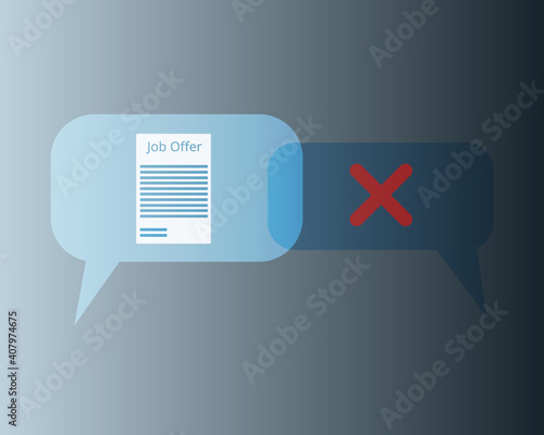 Got a job offer but decline a job offer vector