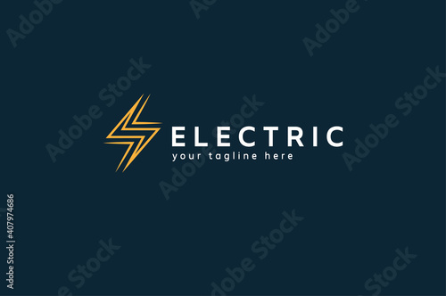 Electric Logo, Abstract letter S from  lightning bolt icon, tunder bolt design logo template, vector illustration