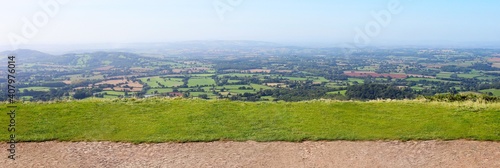 Panoramic view of Great Malvern, Malvern Hills, Worcestershire, UK