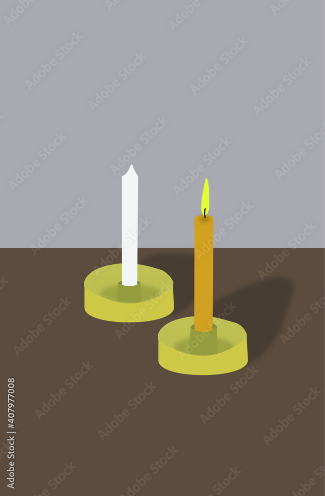 candles on a blue background candles on a blue background