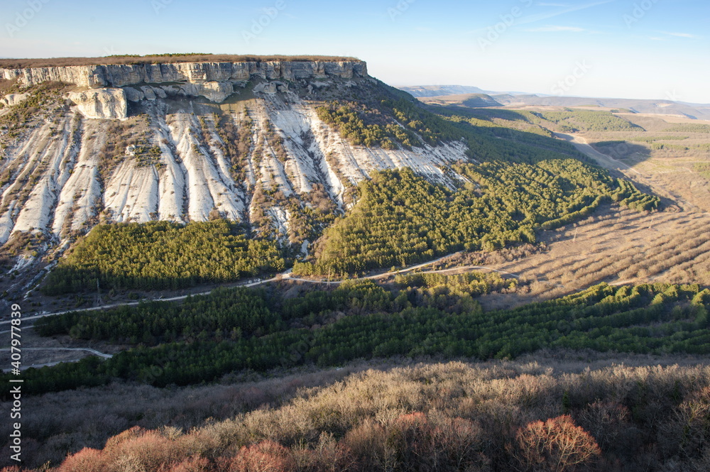 Obraz premium View of the mountain landscape in the summer in the Crimea.