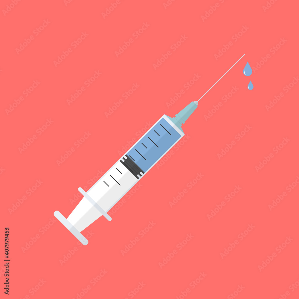 Medical syringe icon. Isolated flat style vector illustration. Medical syringe icon. Isolated flat style vector illustration.