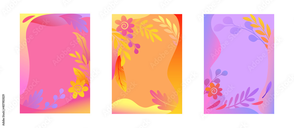 Set of abstract rainbow backgrounds with place for text. Vertical templates for web, event invitations, greeting cards, advertising banners. Vector. Set of abstract rainbow backgrounds with place for text. Vertical templates for web, event invitations, greeting cards, advertising banners. Vector.