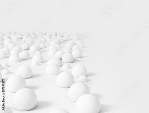 Abstract 3D sphere shape white background. 3D illustration