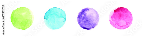 Vector set of watercolor spots for logo design, postcards