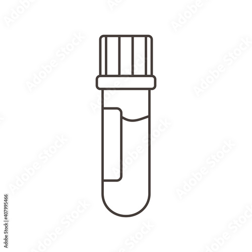 chemistry test tube with blood sample science line style