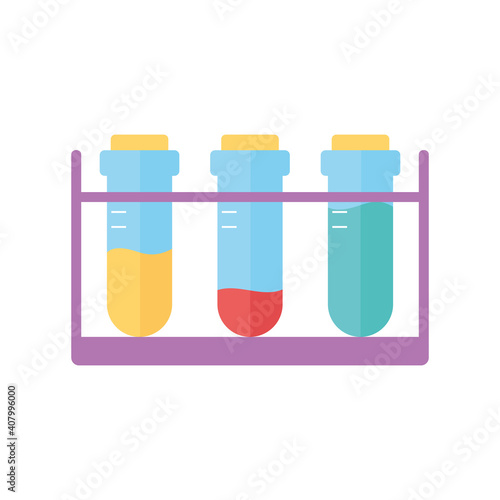 chemistry test tubes on rack science flat style