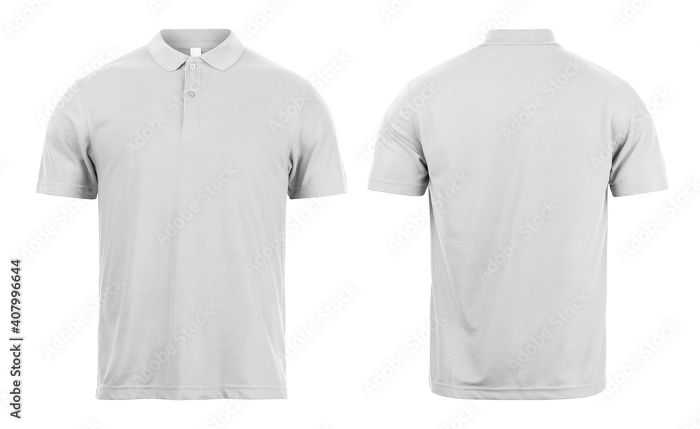 Grey polo shirts mockup front and back used as design template ...