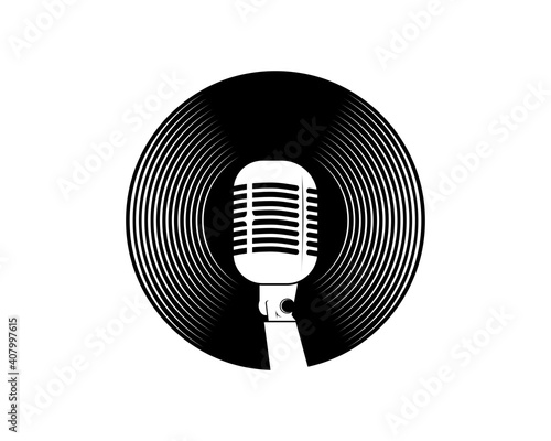 Microphone in the vinyl record