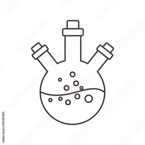 chemistry laboratory equipment glass flask science line style