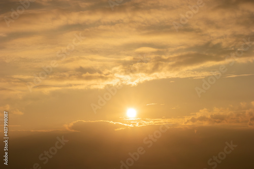 Beautiful sky and cloud in twilight time during sunset for nature background.