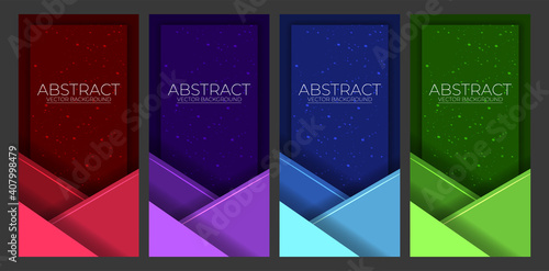 colorful background vector overlap layer on dark space for background design. classic and modern style.