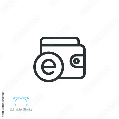 E-wallet line icon. digital wallet Can be used for web and mobile. Mobile banking, online finance e-commerce payment application for mobile phone vector illustration design on white background EPS 10