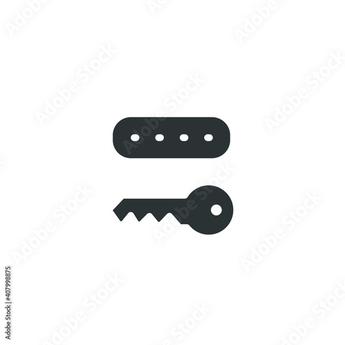 Key token solid icon. authentication software device, Cryptosystem security token with Password. lock and key icon for mobile and app. vector illustration design on white background. EPS 10