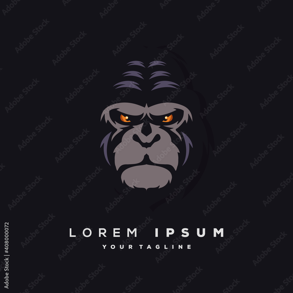 Awesome gorilla logo Premium Vector