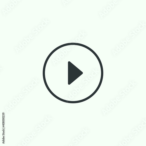 Free Download Play button icon in trendy flat style isolated on grey background. Play symbol for your web site design, logo, app, UI. Vector illustration - GFXLoad