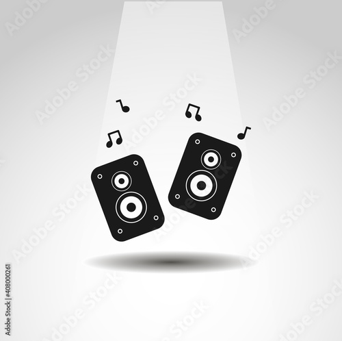 stereo speakers icon, audio speakers simple music icon