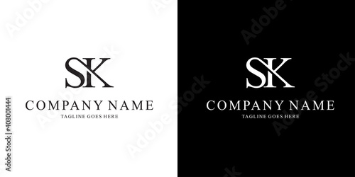 Initial SK KS Letter Linked Luxury Premium Logo design template