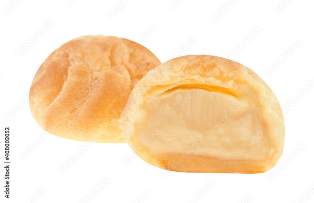 Eclair cream on white background. Eclair cream on white background.