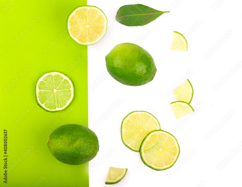 Creative layout made of lime. Flat lay. Creative layout made of lime. Flat lay.
